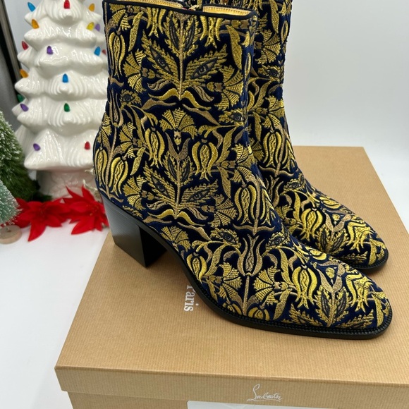 Christian Louboutin Mens LOUBI mystery OMERIC velvet with gold embroidery 42 main image 6